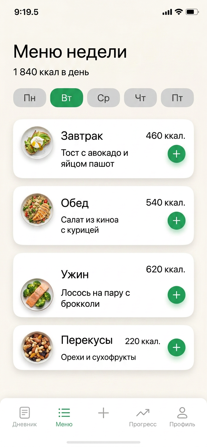 Меню недели